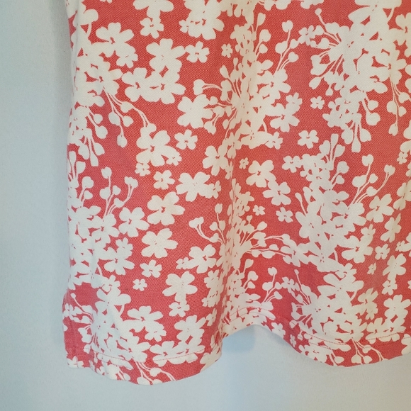 Eddie Bauer Sleeveless Polo Pink White Floral Top - Picture 4 of 7